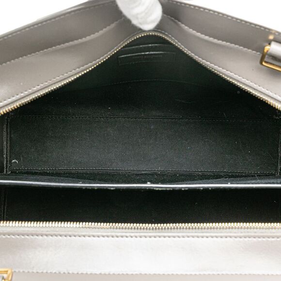 Pre Loved saint laurent Kate Medium Leather Top Handle Bag Women Gray Satchel - Picture 5 of 8